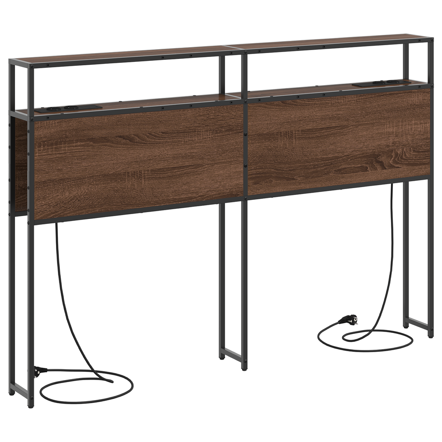 Opberghoofdbord bruin eikenkleur 120 cm Bewerkt hout