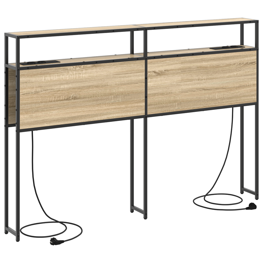 Opberghoofdbord Wandgemonteerd met hoofdeinde met opslag Sonoma eiken 150 cm Bewerkt hout