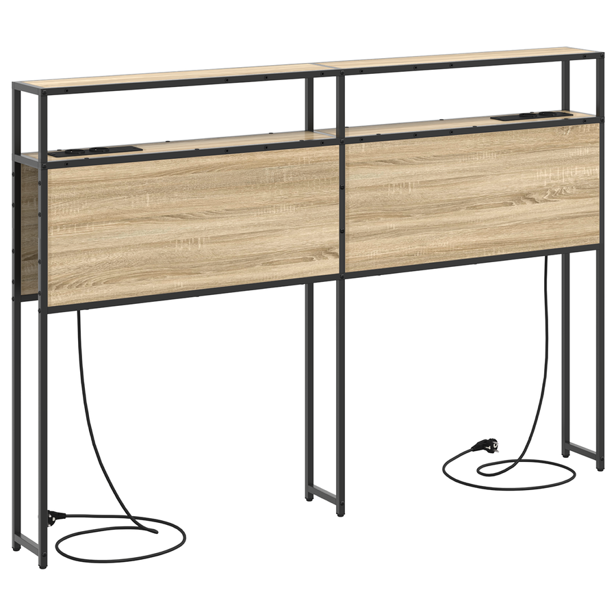 Opberghoofdbord Wandgemonteerd met hoofdeinde met opslag Sonoma eiken 150 cm Bewerkt hout