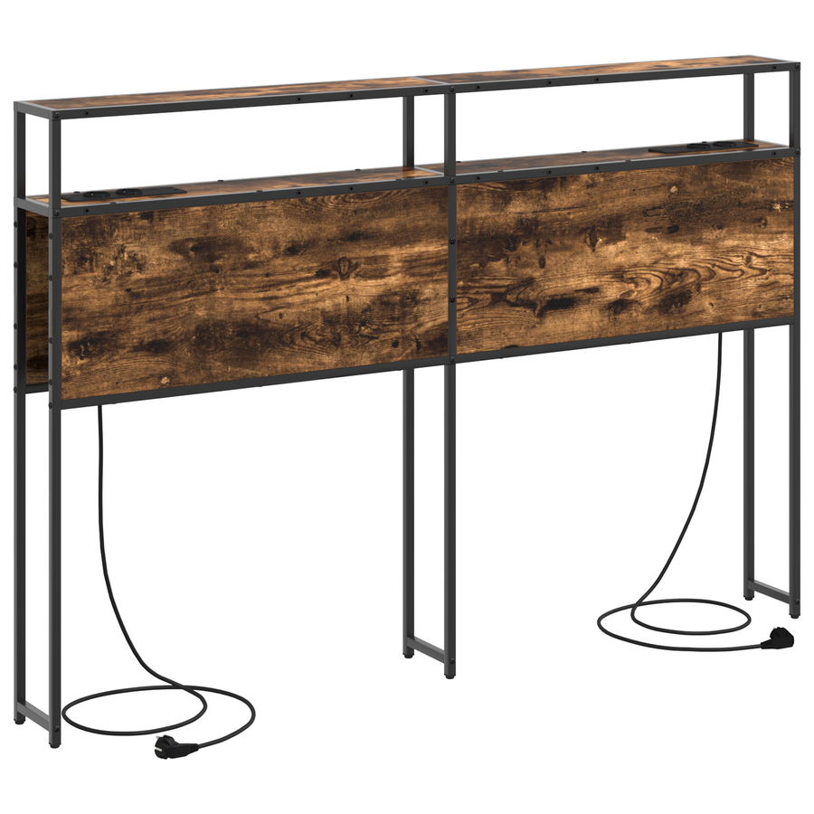 Opberghoofdbord Gerookt eiken 150 cm Bewerkt hout