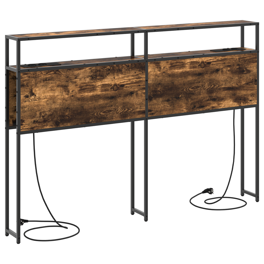 Opberghoofdbord Gerookt eiken 150 cm Bewerkt hout