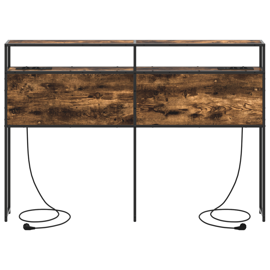Opberghoofdbord Gerookt eiken 150 cm Bewerkt hout