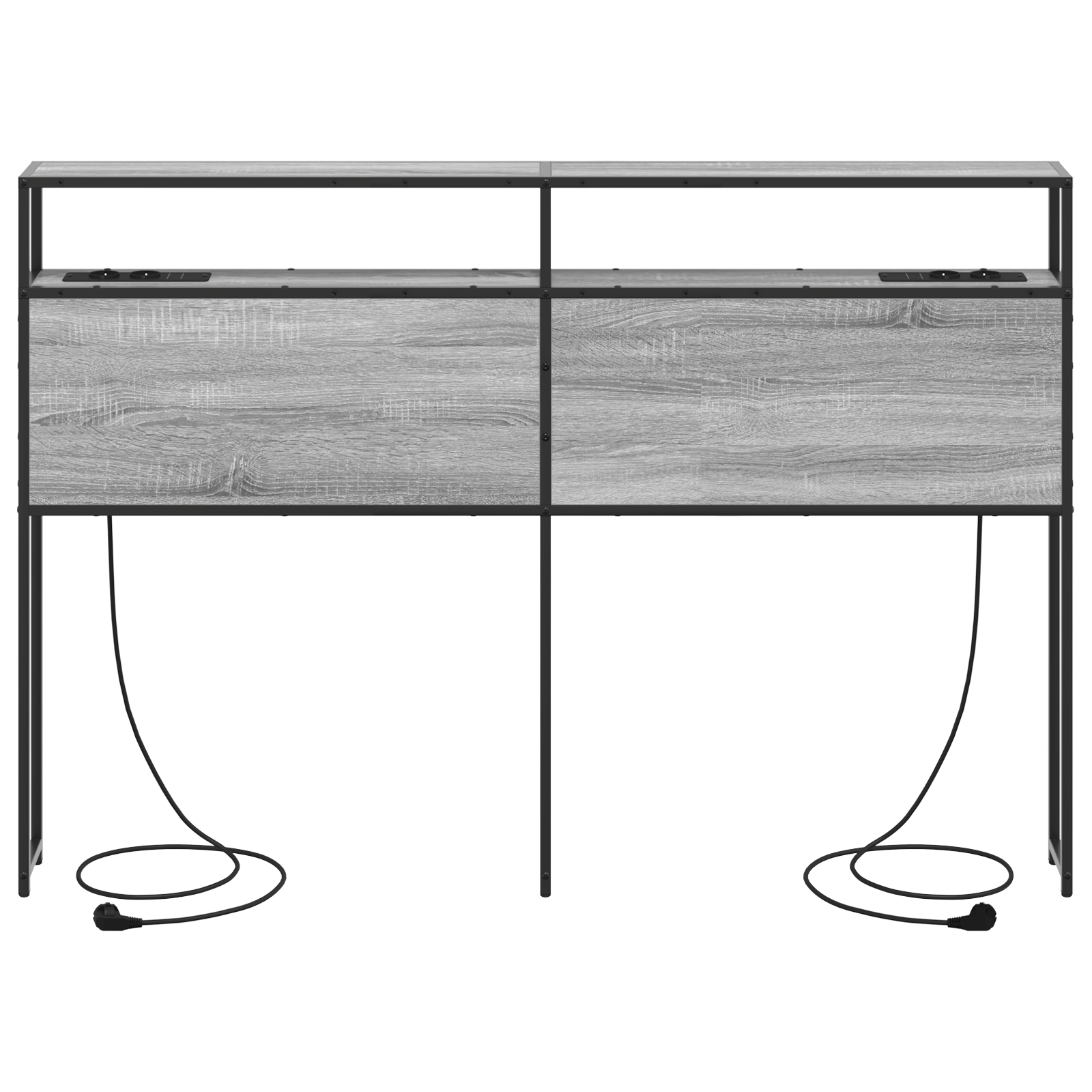 Opberghoofdbord Wandgemonteerd met hoofdeinde met opslag Grijs sonoma 150 cm Bewerkt hout