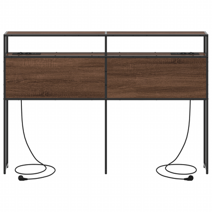 Opberghoofdbord bruin eikenkleur 150 cm Bewerkt hout