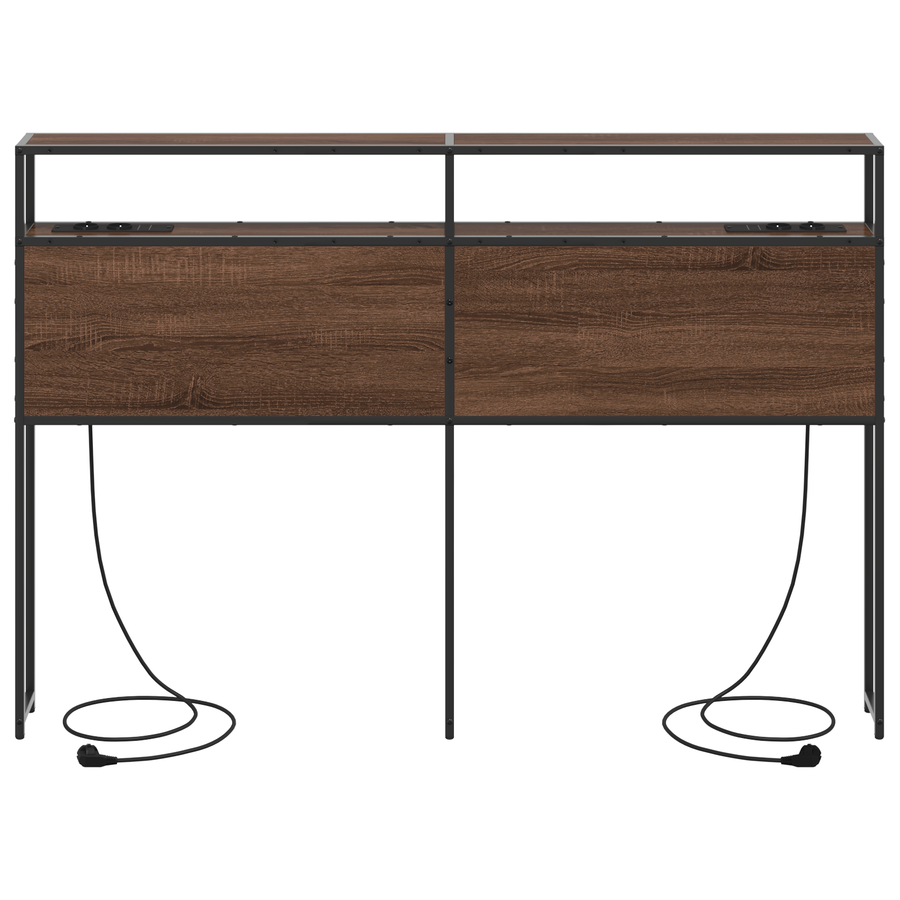 Opberghoofdbord bruin eikenkleur 150 cm Bewerkt hout