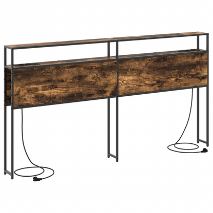 Opberghoofdbord Gerookt eiken 180 cm Bewerkt hout