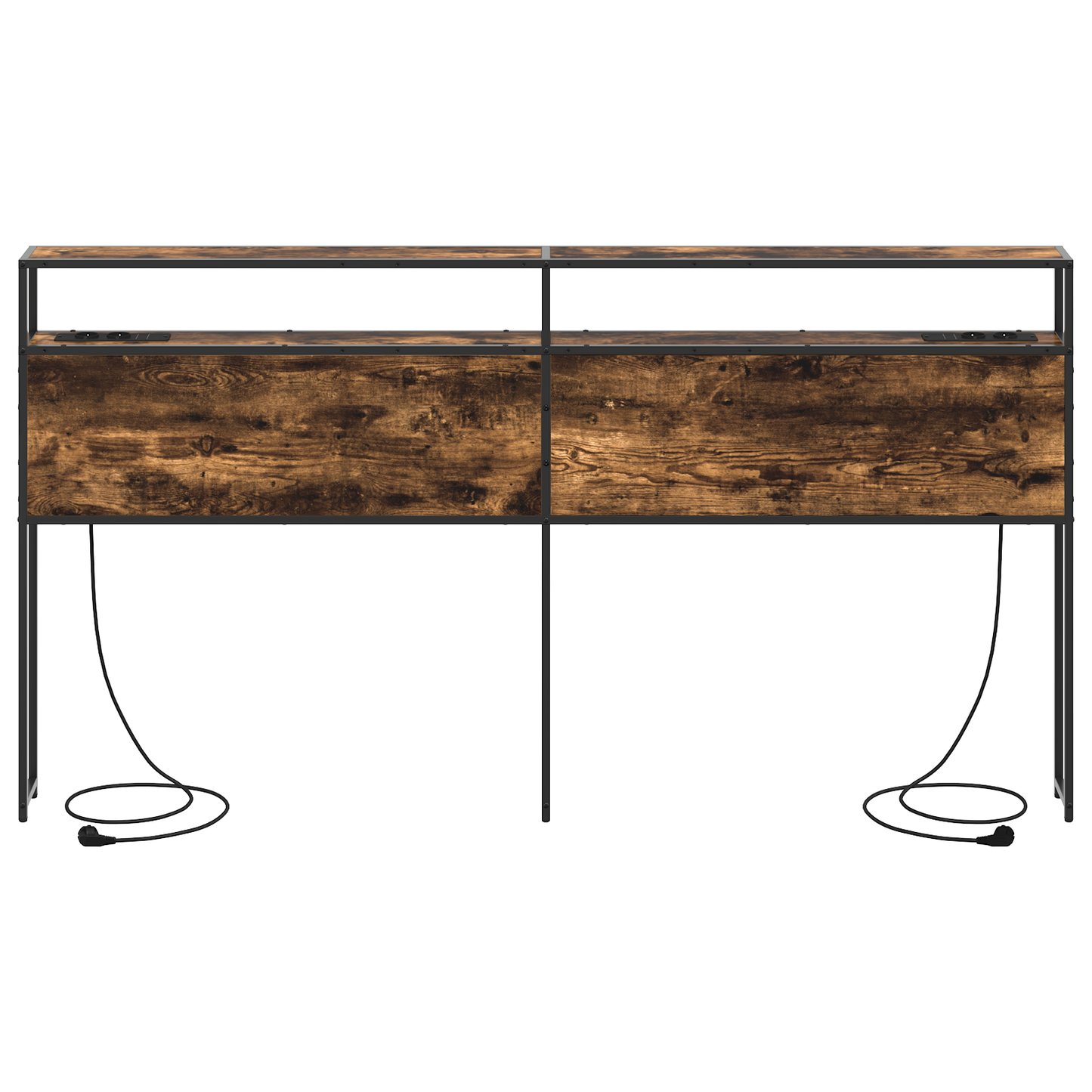 Opberghoofdbord Gerookt eiken 180 cm Bewerkt hout