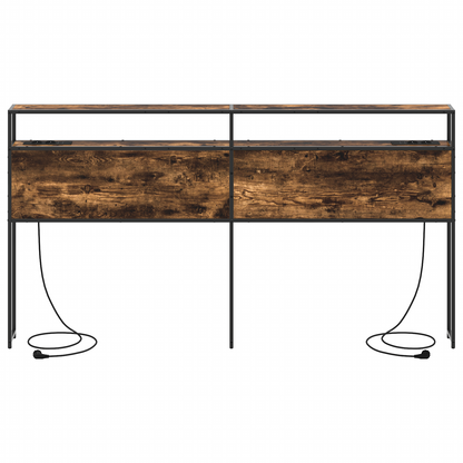 Opberghoofdbord Gerookt eiken 180 cm Bewerkt hout