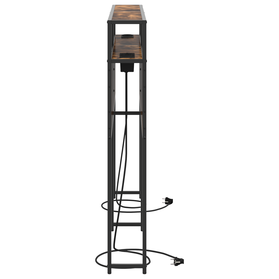 Opberghoofdbord Gerookt eiken 200 cm Bewerkt hout