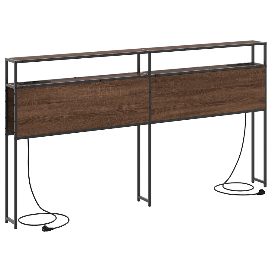 Opberghoofdbord bruin eikenkleur 200 cm Bewerkt hout