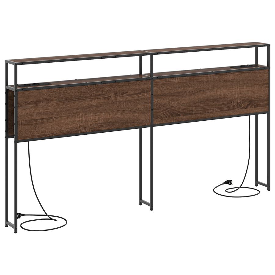 Opberghoofdbord bruin eikenkleur 200 cm Bewerkt hout