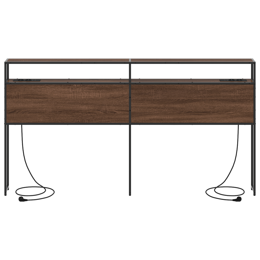 Opberghoofdbord bruin eikenkleur 200 cm Bewerkt hout