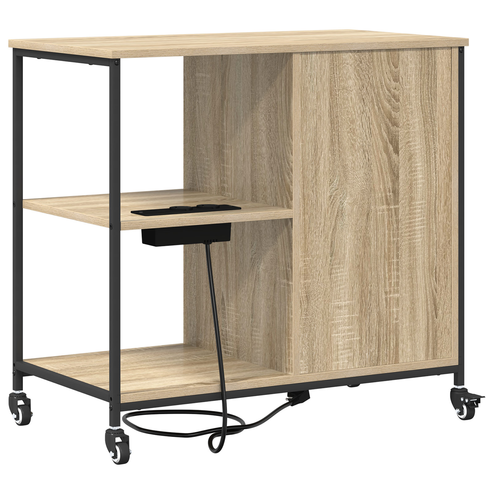 Kantoor kast met wiel Sonoma eiken 76 x 41 x 72 cm Bewerkt hout
