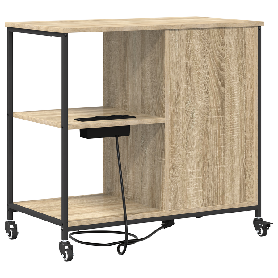 Kantoor kast met wiel Sonoma eiken 76 x 41 x 72 cm Bewerkt hout