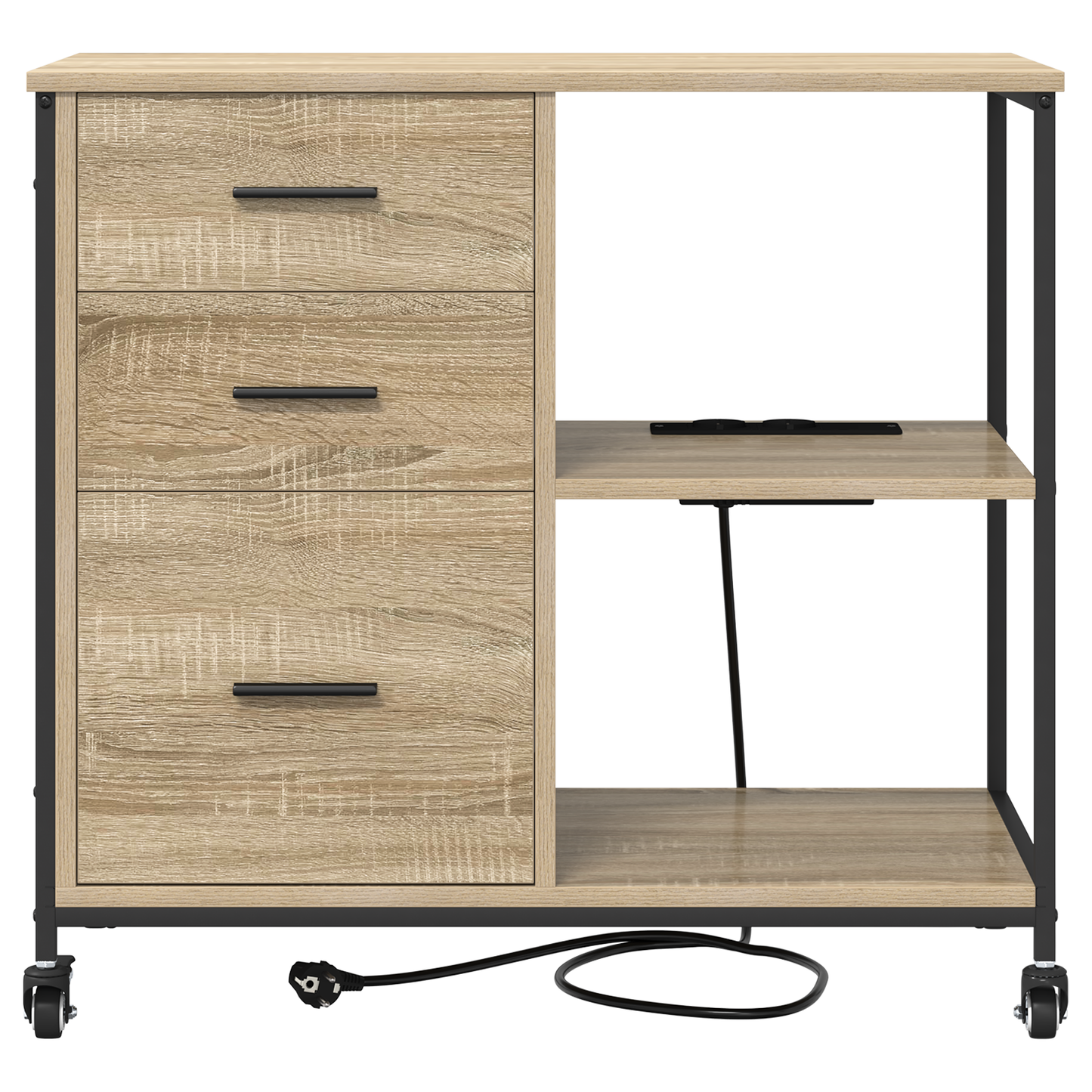 Kantoor kast met wiel Sonoma eiken 76 x 41 x 72 cm Bewerkt hout