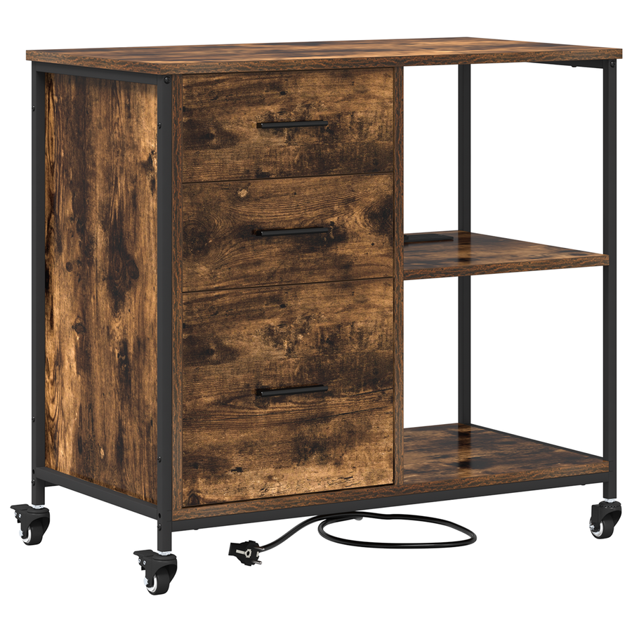 Kantoor kast Gerookt eiken 76 x 41 x 72 cm Bewerkt hout