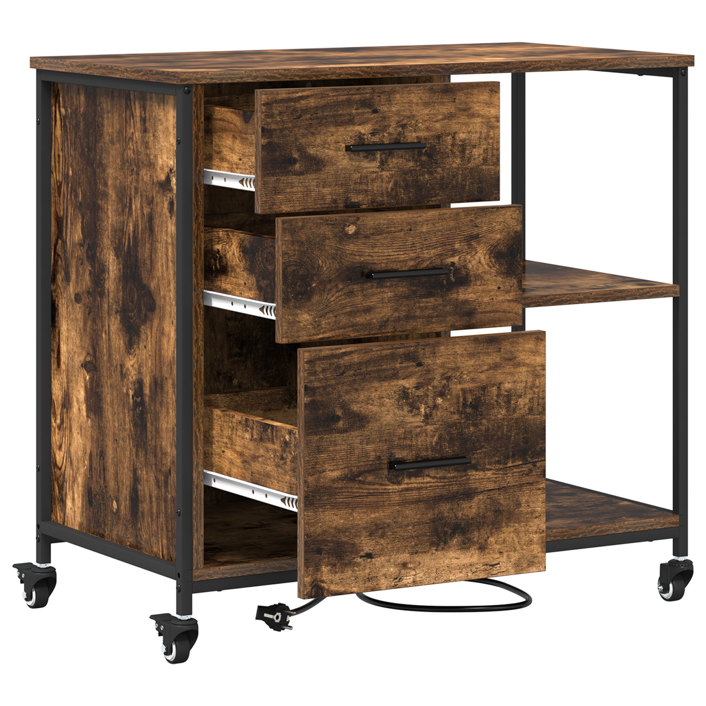 Kantoor kast Gerookt eiken 76 x 41 x 72 cm Bewerkt hout