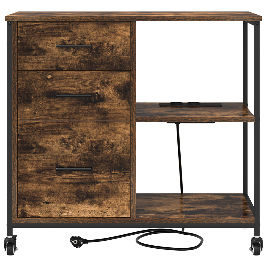 Kantoor kast Gerookt eiken 76 x 41 x 72 cm Bewerkt hout
