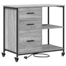 Kantoor kast met wiel Grijs sonoma 76 x 41 x 72 cm Bewerkt hout