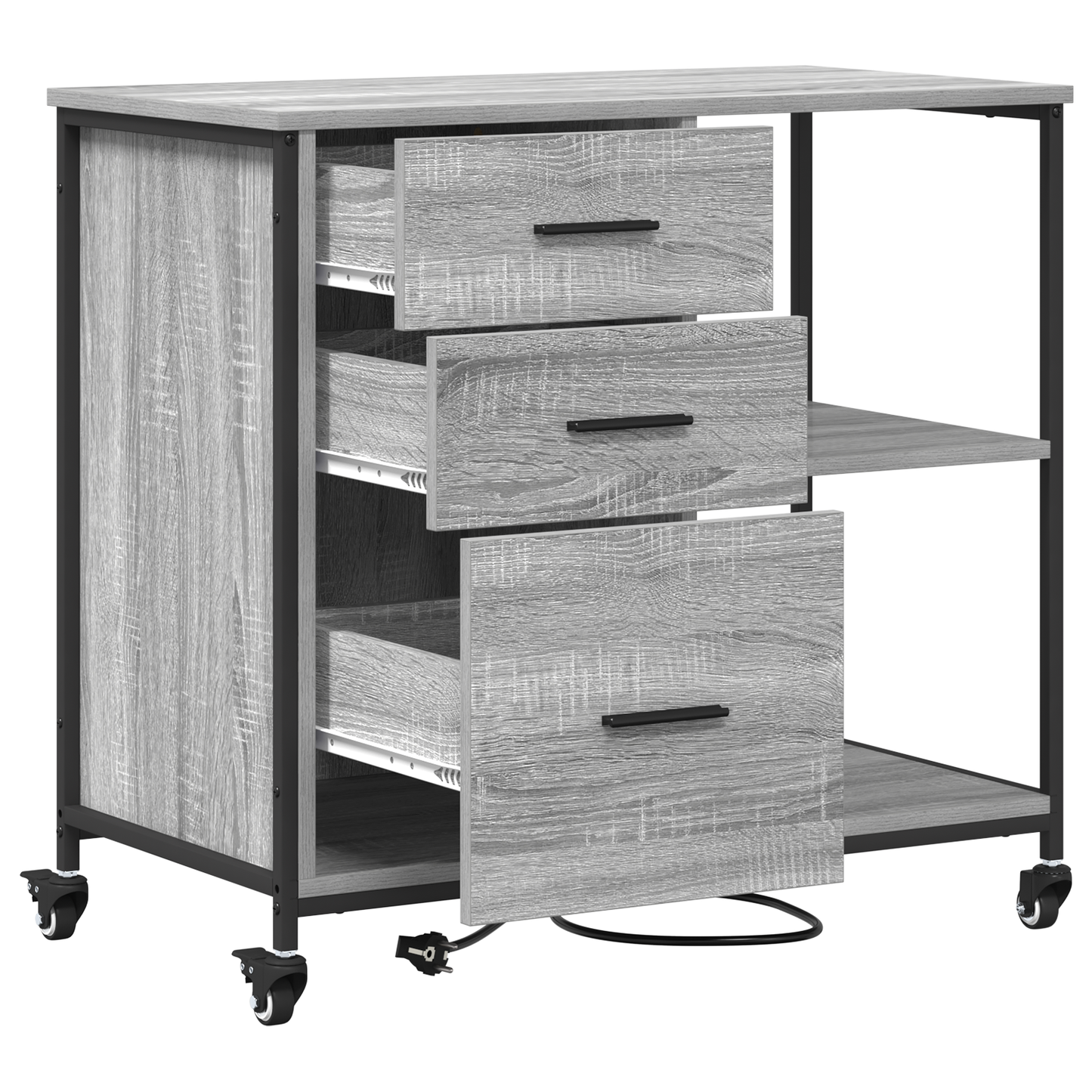 Kantoor kast met wiel Grijs sonoma 76 x 41 x 72 cm Bewerkt hout