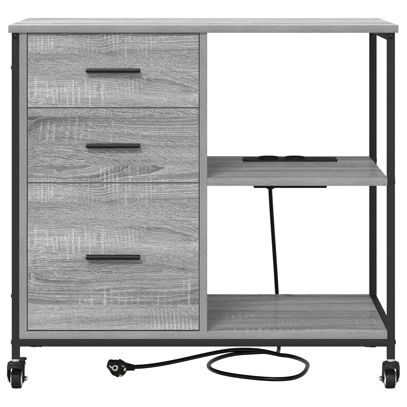 Kantoor kast met wiel Grijs sonoma 76 x 41 x 72 cm Bewerkt hout