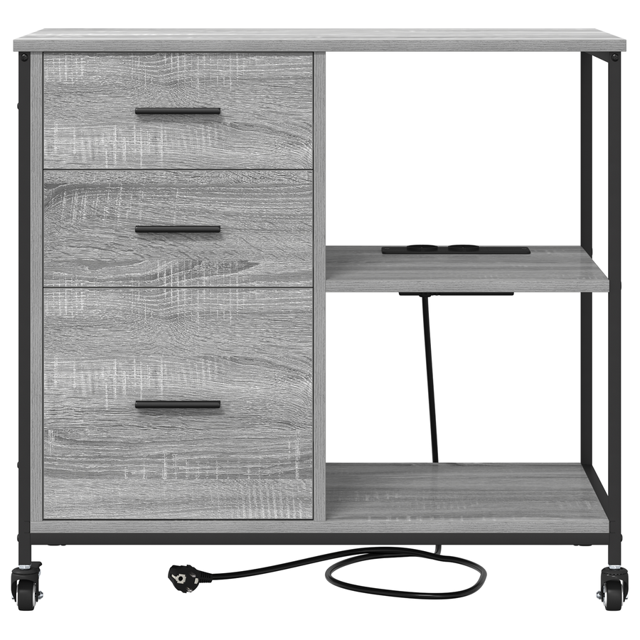 Kantoor kast met wiel Grijs sonoma 76 x 41 x 72 cm Bewerkt hout