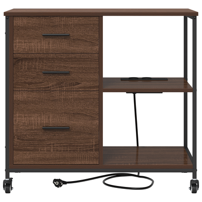 Kantoor kast bruin eikenkleur 76 x 41 x 72 cm Bewerkt hout