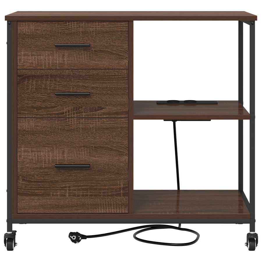 Kantoor kast bruin eikenkleur 76 x 41 x 72 cm Bewerkt hout
