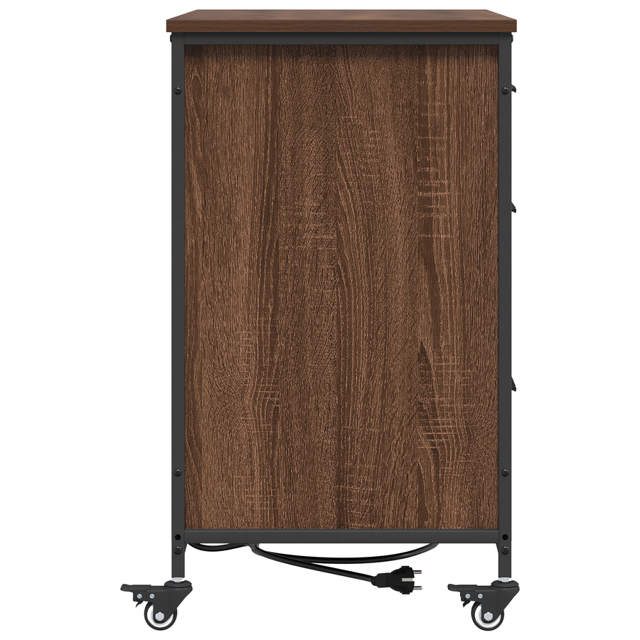 Kantoor kast bruin eikenkleur 76 x 41 x 72 cm Bewerkt hout