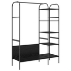 Kledingrek met plank 120x44x160 cm zwart eik