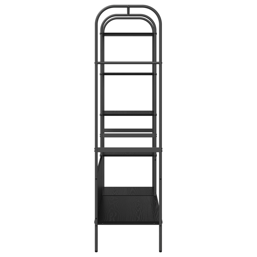 Kledingrek met Planken Zwart Eik 120x44x160 cm