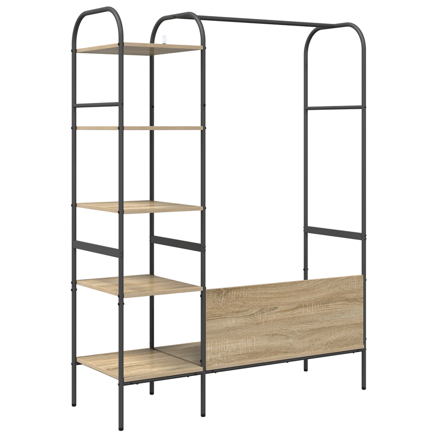 Kledingrek met Planken Sonoma Eiken 120x44x160 cm Gemaakt van Geengineerd Hout