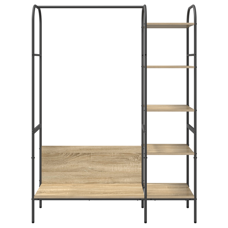 Kledingrek met Planken Sonoma Eiken 120x44x160 cm Gemaakt van Geengineerd Hout
