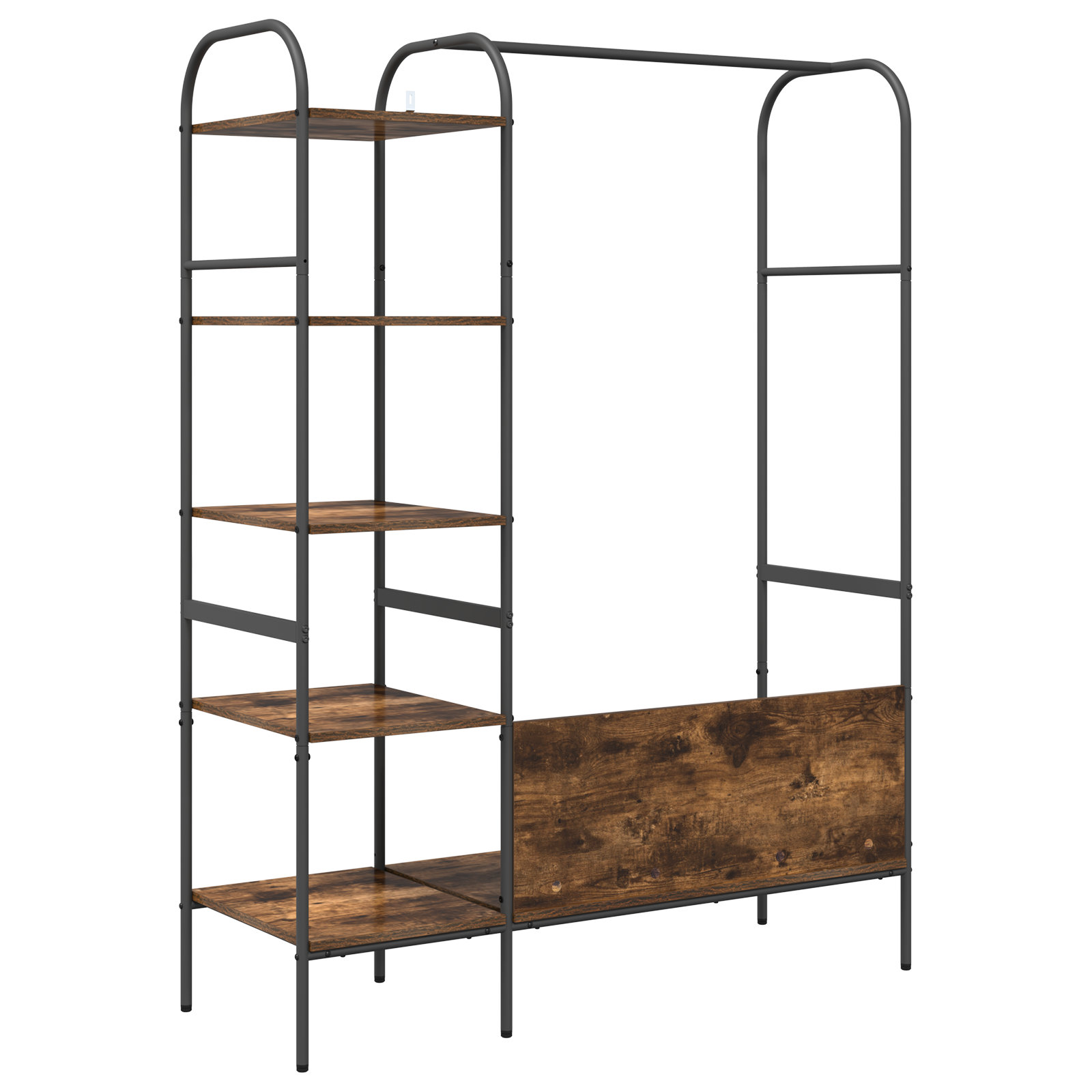 Kledingrek met Planken Gerookt Eiken 120x44x160 cm