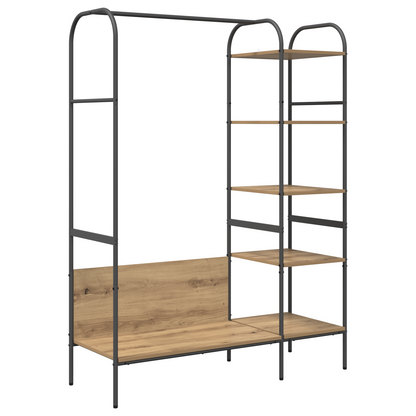 Kledingrek met Planken Artisan Eiken 120x44x160 cm Geengineerd Hout