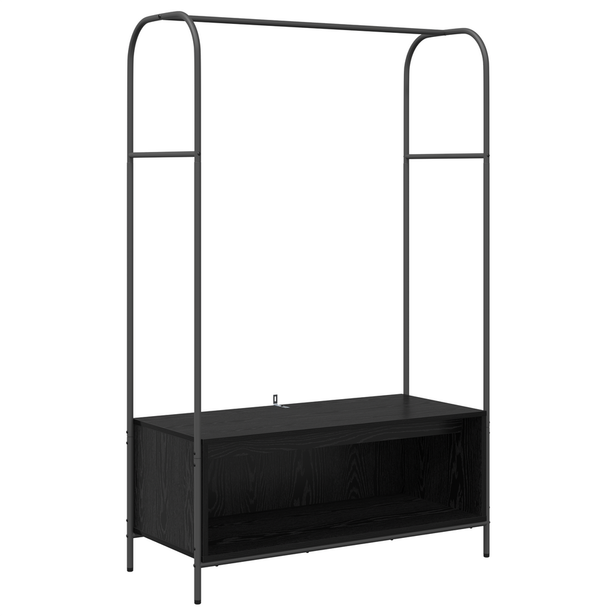 Kledingrek met Planken - Zwart Eik 100x44x160 cm