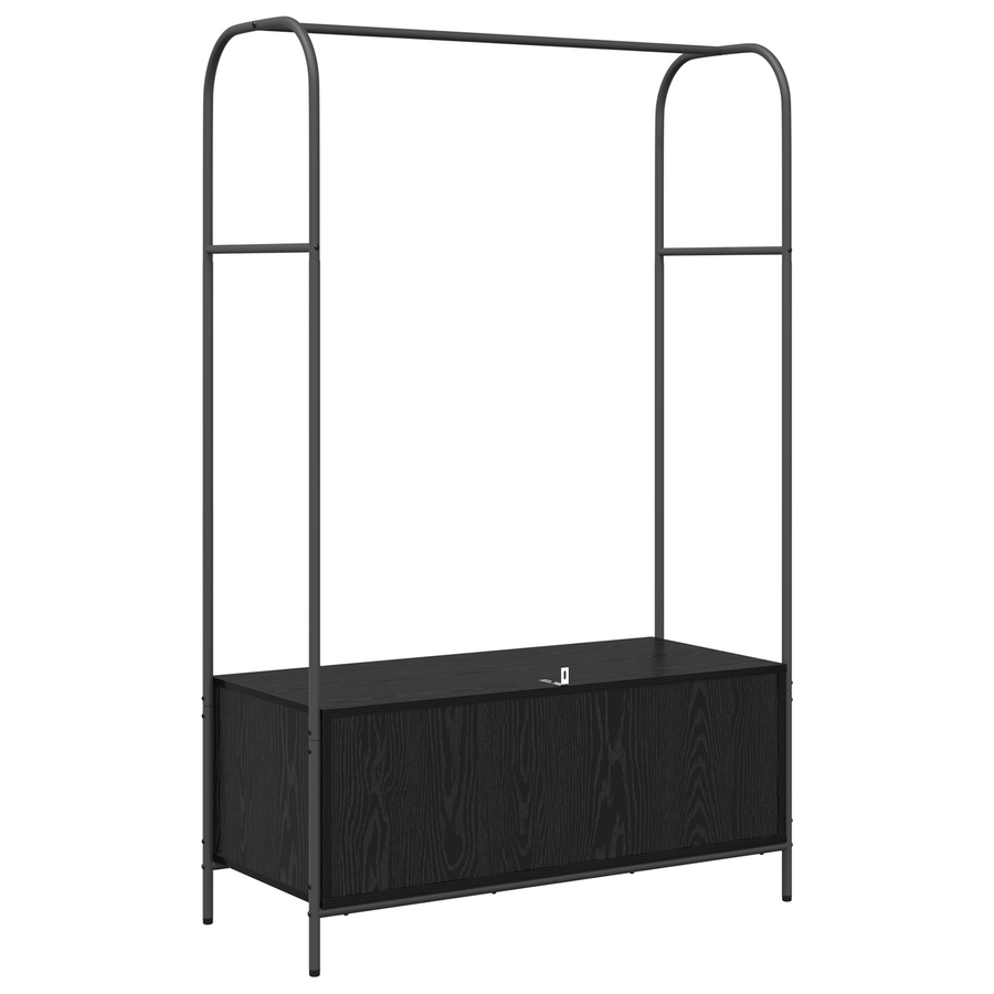 Kledingrek met Planken - Zwart Eik 100x44x160 cm