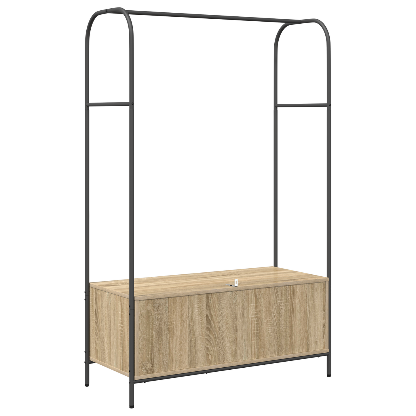 Kledingrek met planken Sonoma eik 100x44x160 cm