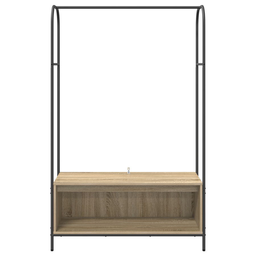 Kledingrek met planken Sonoma eik 100x44x160 cm