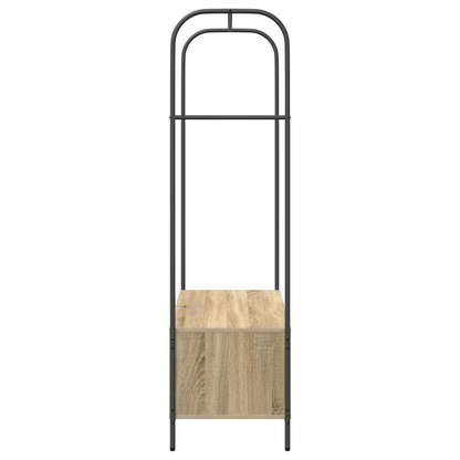 Kledingrek met planken Sonoma eik 100x44x160 cm