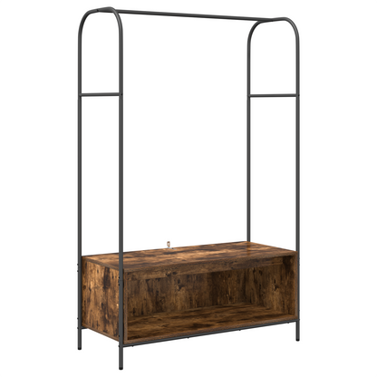 Kledingrek met Planken Rook Eiken 100x44x160 cm