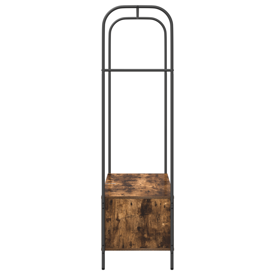 Kledingrek met Planken Rook Eiken 100x44x160 cm