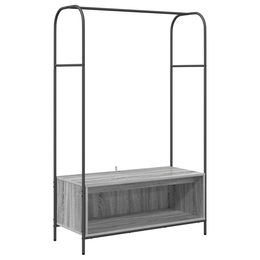 Kledingrek met Planken Grijs Sonoma 100x44x160 cm