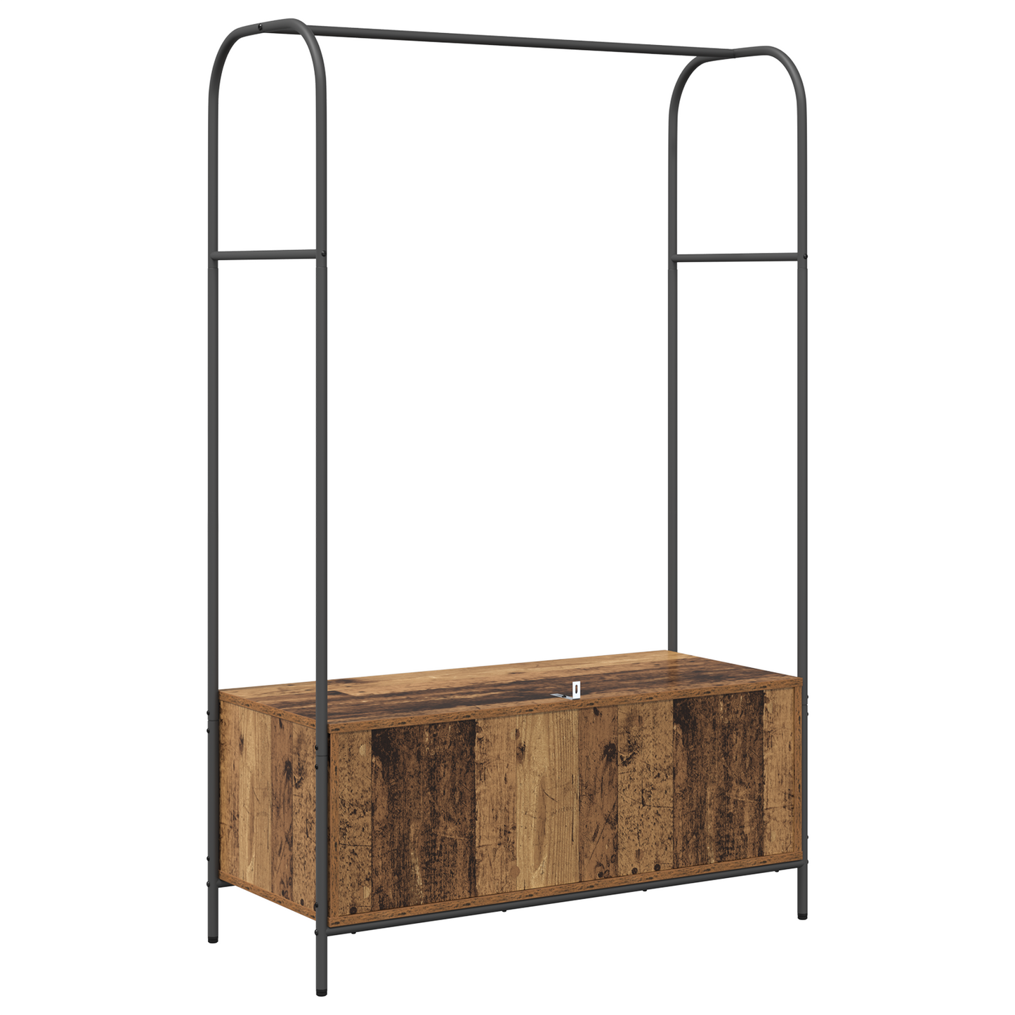 kledingrek met planken van oud hout 100x44x160 cm