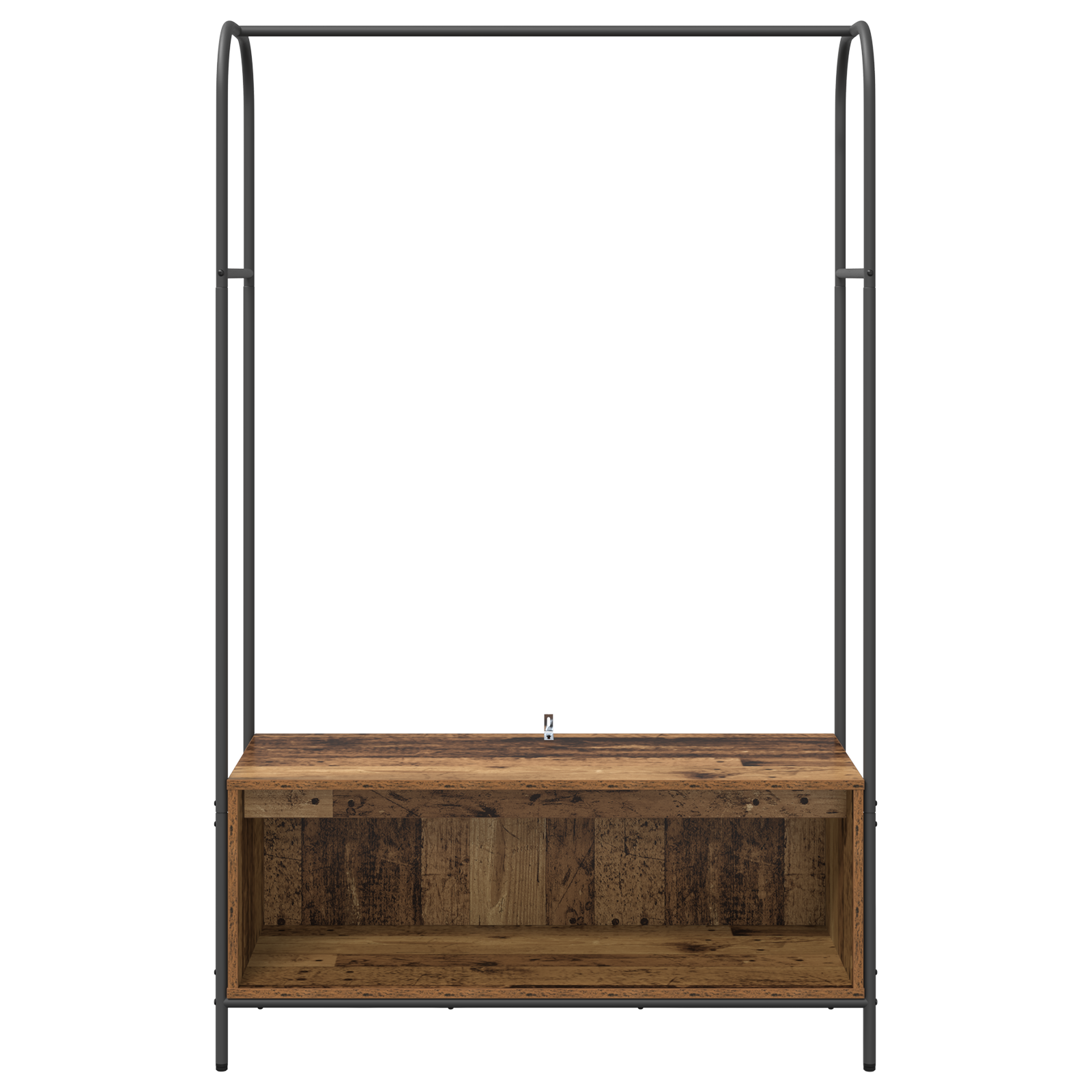 kledingrek met planken van oud hout 100x44x160 cm