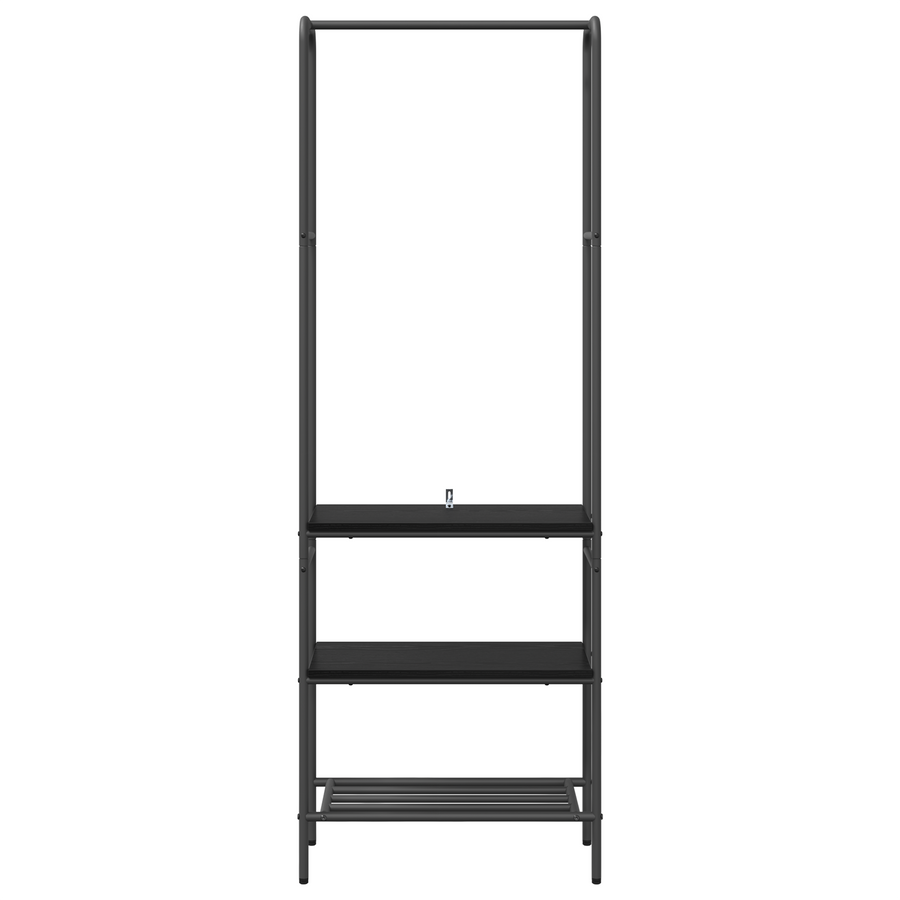 Kledingrek met planken met plank Zwart eiken 60 x 30 x 171 cm