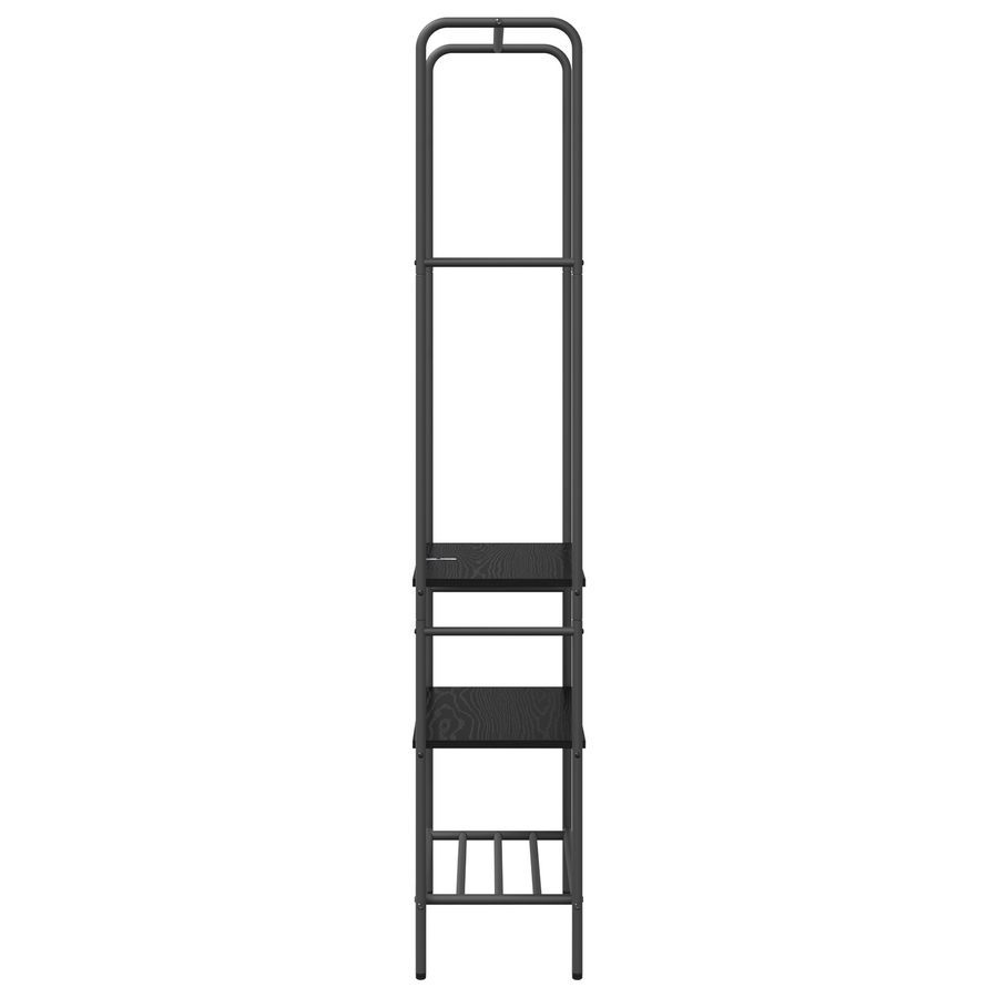 Kledingrek met planken met plank Zwart eiken 60 x 30 x 171 cm