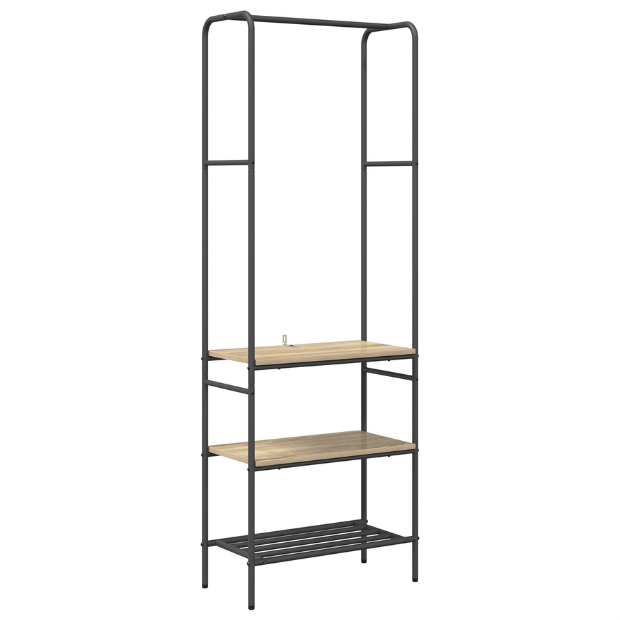 Kledingrek met planken met plank Sonoma eiken 60 x 30 x 171 cm