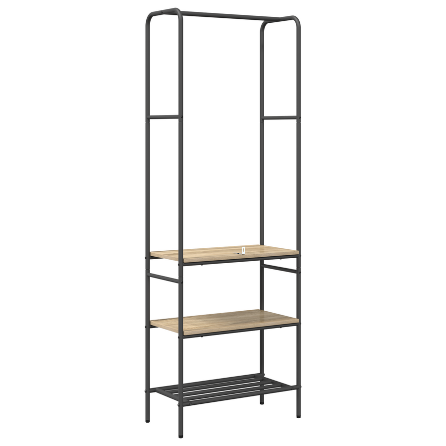 Kledingrek met planken met plank Sonoma eiken 60 x 30 x 171 cm