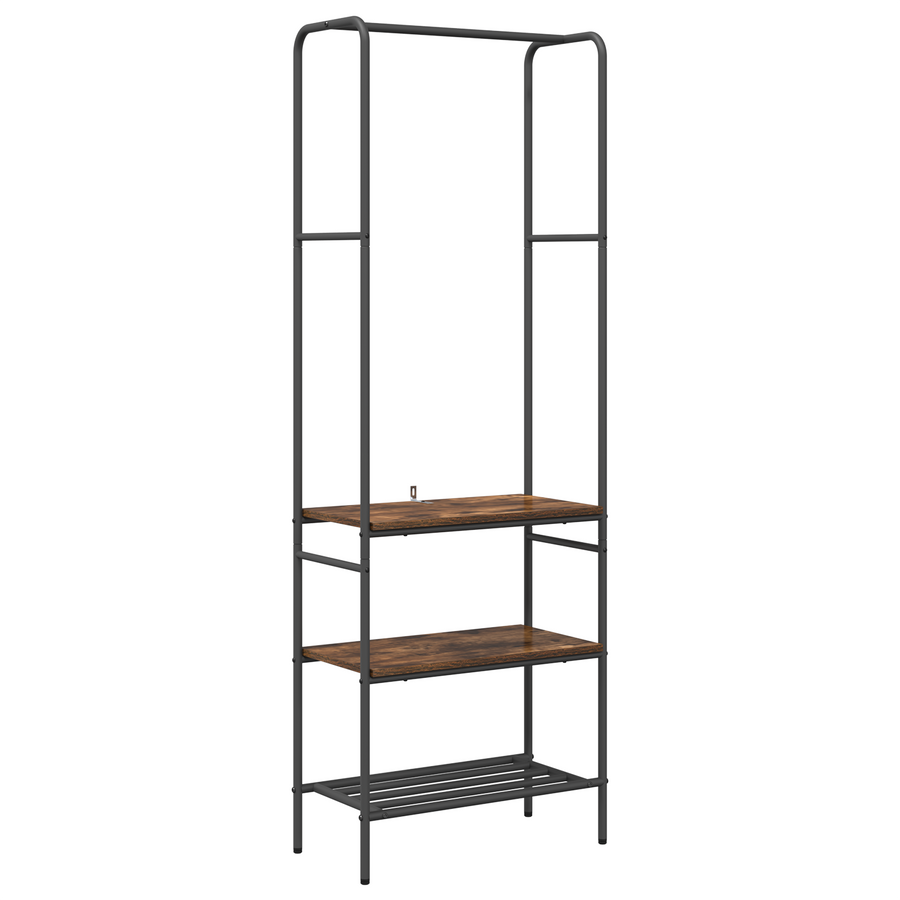 Kledingrek met planken met plank Gerookt eiken 60 x 30 x 171 cm